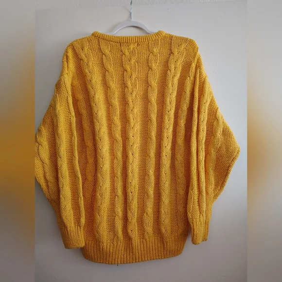 Hunt Club Yellow Cable Knit Crewneck Sweater - Picture 2 of 3